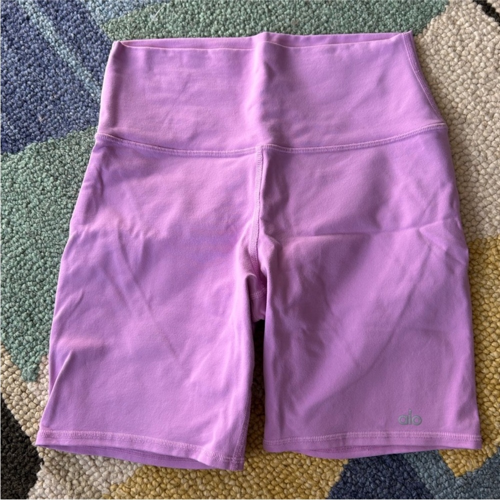 ALO Yoga Purple Bike Shorts High-Waist Performance